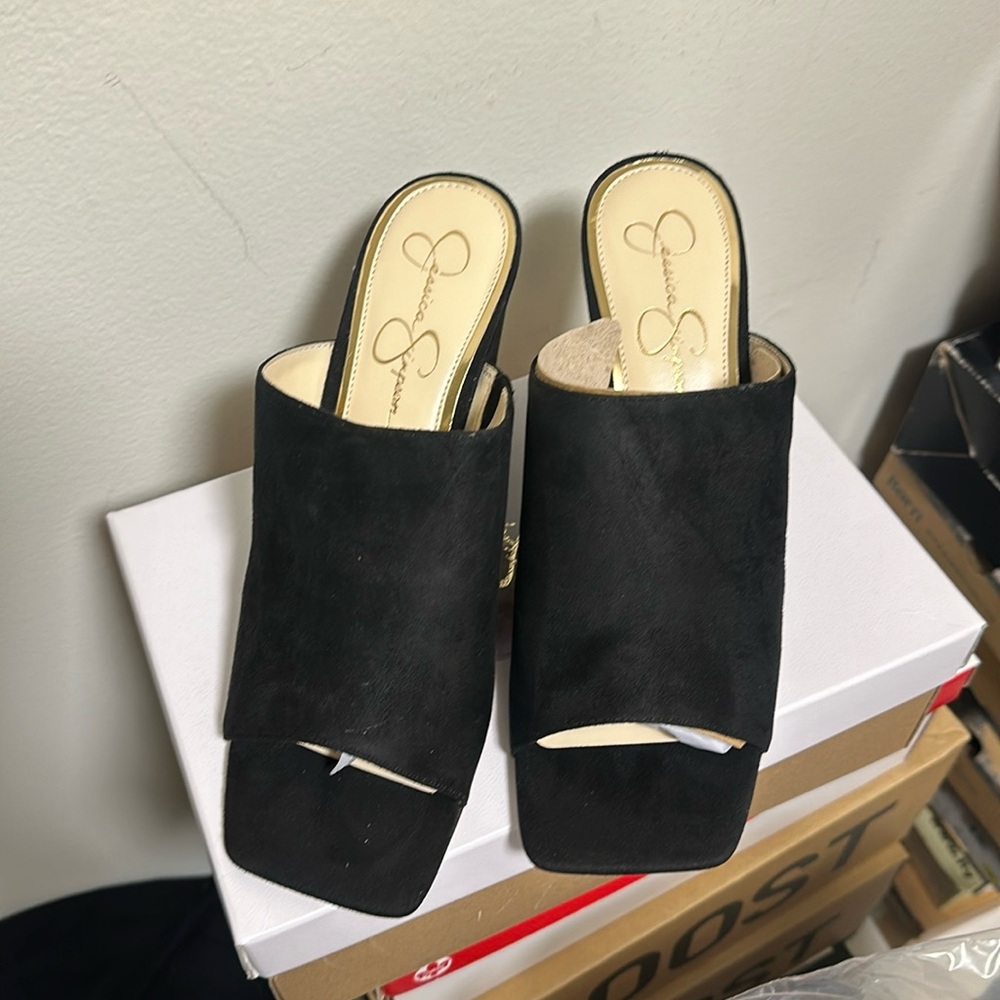 Suede wedge hill sandals